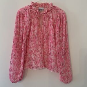 Ganni blouse pink